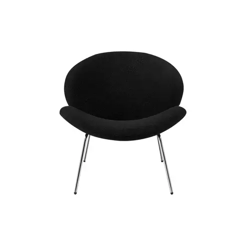 Esszimmerstuhl – Schwarz-Silberne Farbgebung, Weicher Bouclé Bezug, Modernes Lounge Design, 74 cm - Jaden 125 | Kayoom