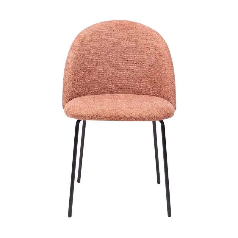 Esszimmerstuhl – Strukturstoff Bezug, Metall Gestell, Rosa Farbe - Noa | Kick Collection