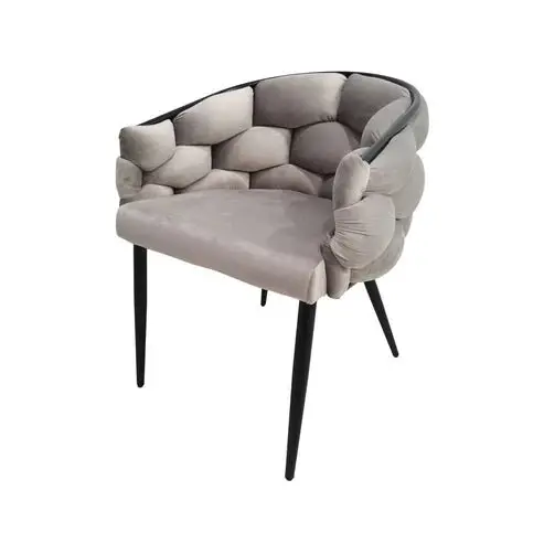 Esszimmerstuhl – Taupe-Schwarze Farbgebung, Weicher Stoffbezug, Kunstvolles Design, 79 cm - Grace 125 | Kayoom