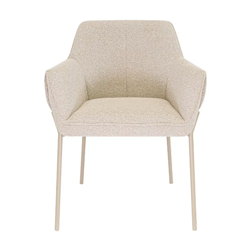 Esszimmerstuhl – Texture Stoff, Metall Gestell, Champagne Farbe - Mila | Kick Collection
