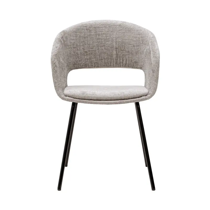 Esszimmerstuhl – Texture Stoff, Metall Gestell, Graue Farbe - Mette | Kick Collection