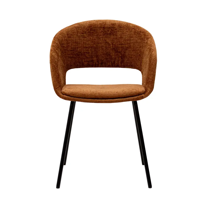Esszimmerstuhl – Texture Stoff, Metall Gestell, Terra Farbe - Mette | Kick Collection