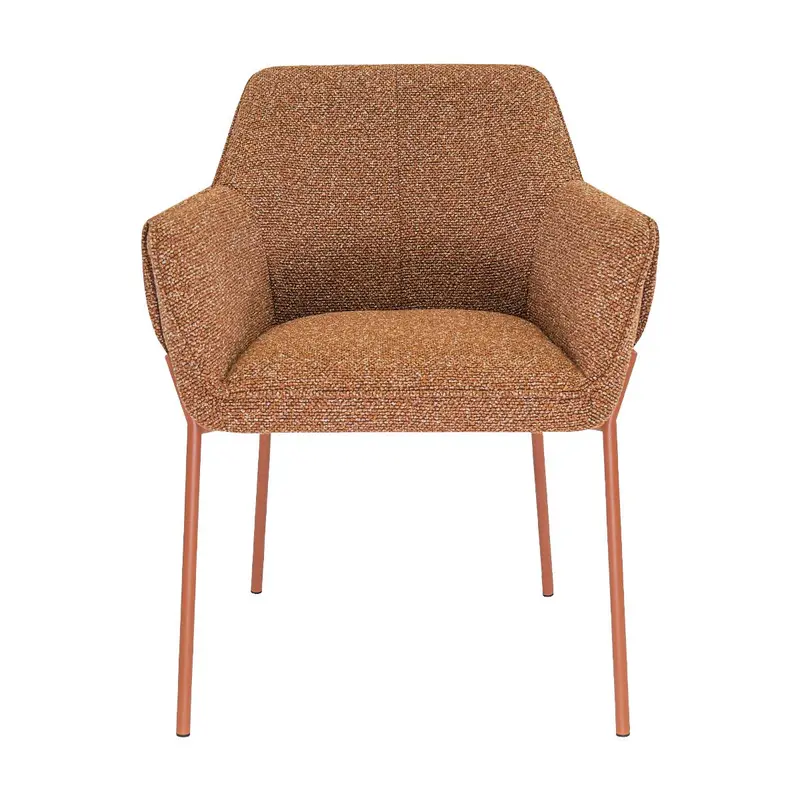 Esszimmerstuhl – Texture Stoff, Metall Gestell, Terra Farbe - Mila | Kick Collection