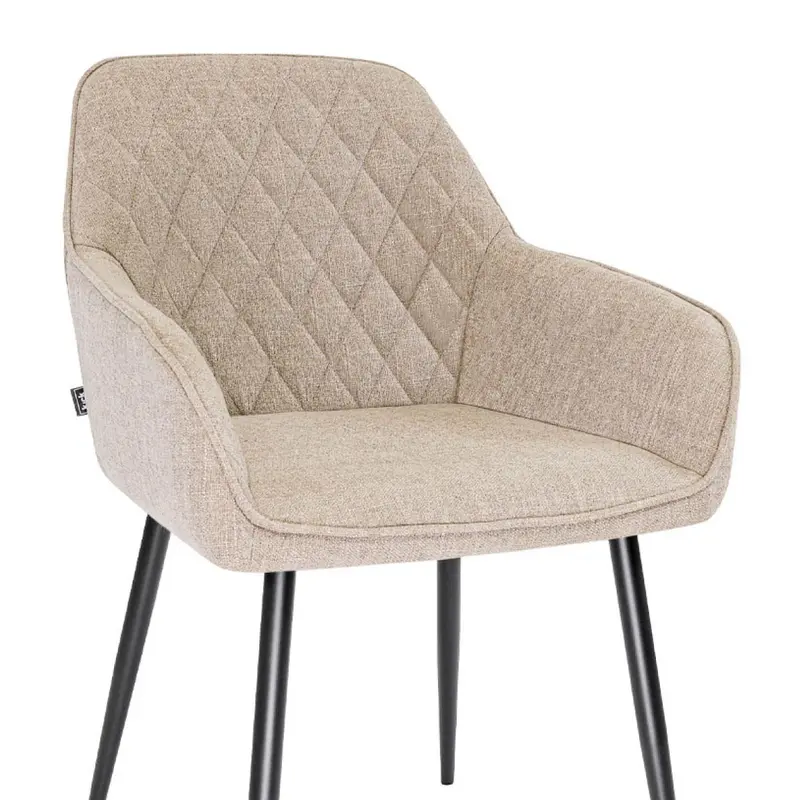 Esszimmerstuhl – Texture Stoff, Rautensteppung, Taupe Farbe - Jip | Kick Collection