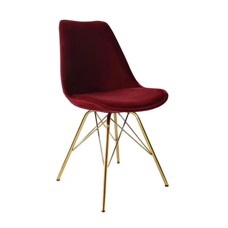 Esszimmerstuhl Velvet - Rot & Gold