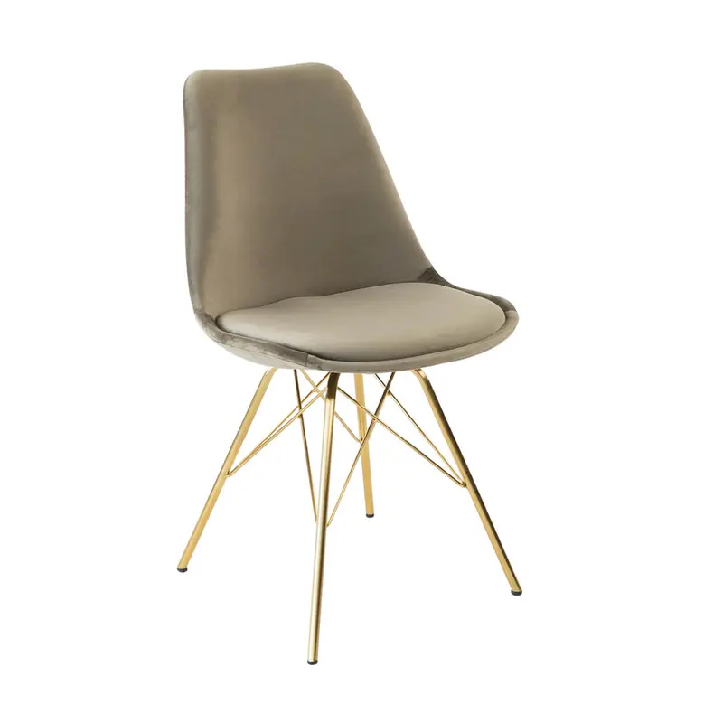 Esszimmerstuhl Velvet - Taupe & Gold
