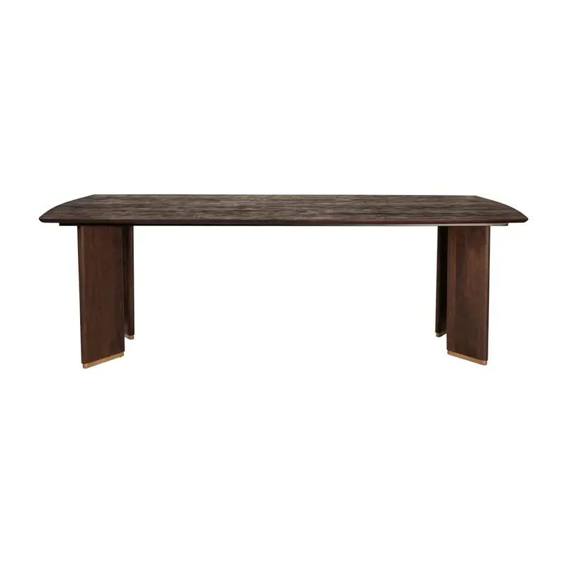 Esszimmertisch – Braunes Mangoholz, Goldene Metallbeine, Lange Tischform, 200 cm - Liber | PTMD