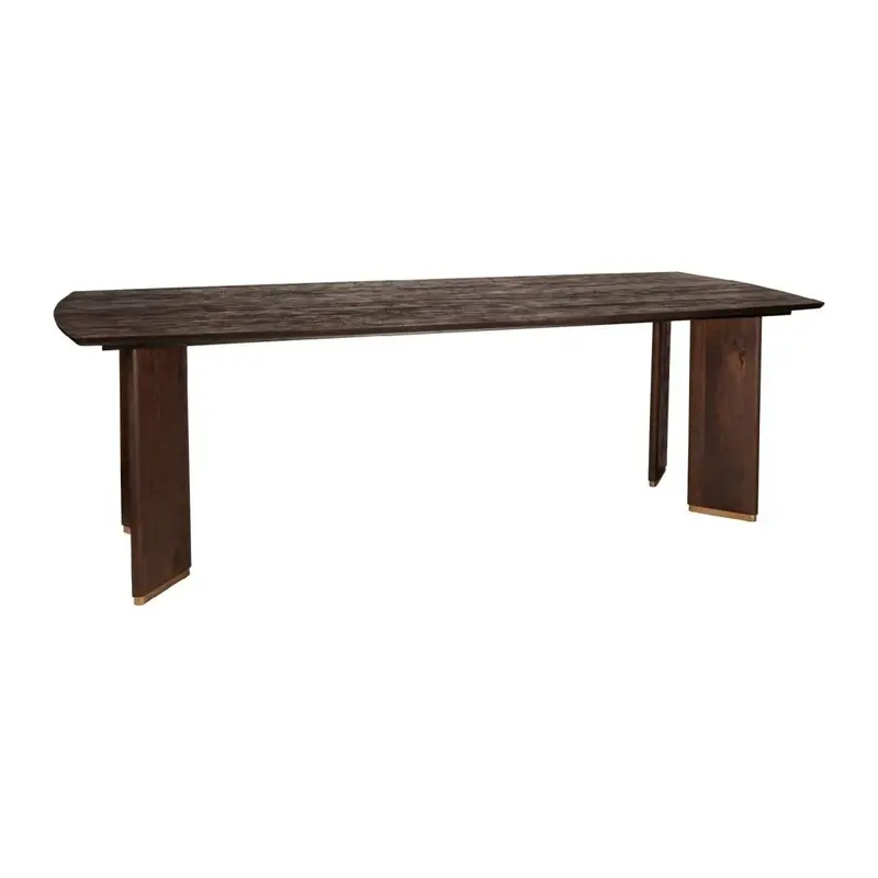 Esszimmertisch – Braunes Mangoholz, Goldene Metallbeine, Lange Tischform, 240 cm - Liber | PTMD