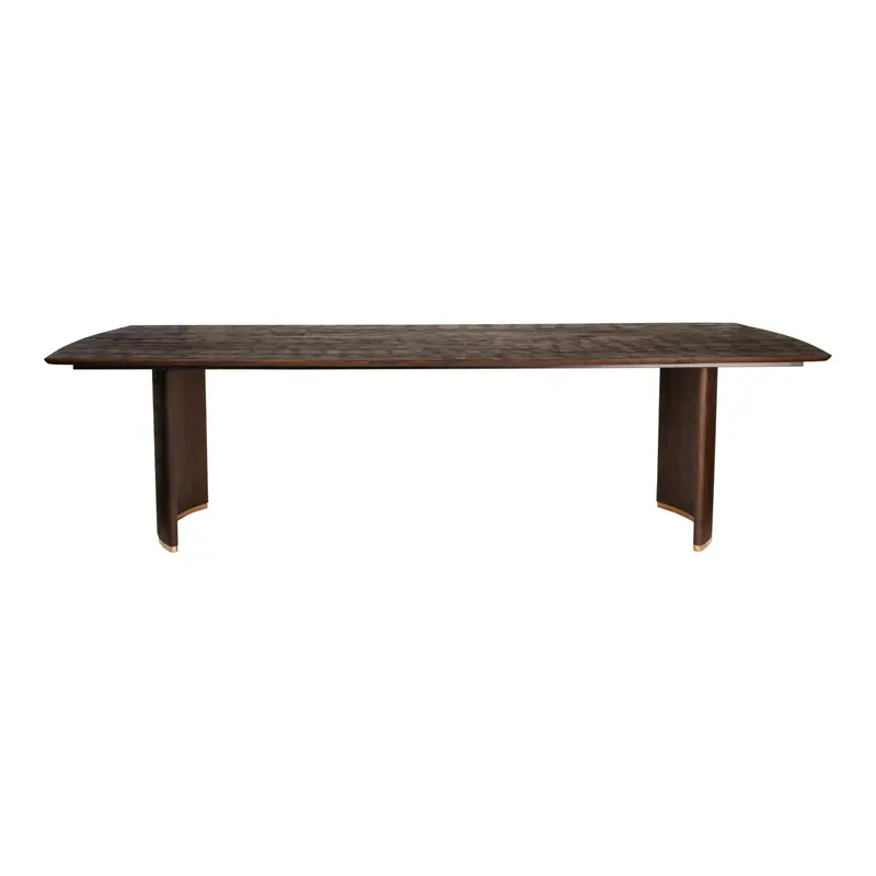 Esszimmertisch – Braunes Mangoholz, Goldene Metallbeine, Lange Tischform, 240 cm - Ostara | PTMD