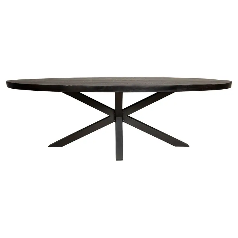 Esszimmertisch – Mangoholz Material, Metallgestell, Oval Design, 210 cm - Denver | Starfurn