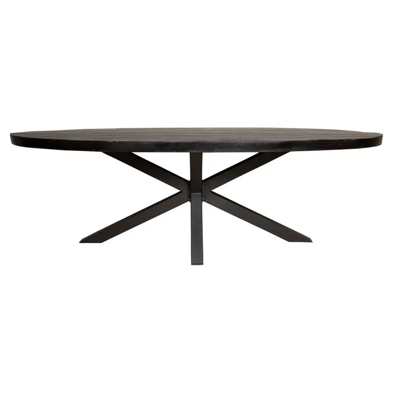 Esszimmertisch – Mangoholz Material, Metallgestell, Oval Design, 240 cm - Denver | Starfurn