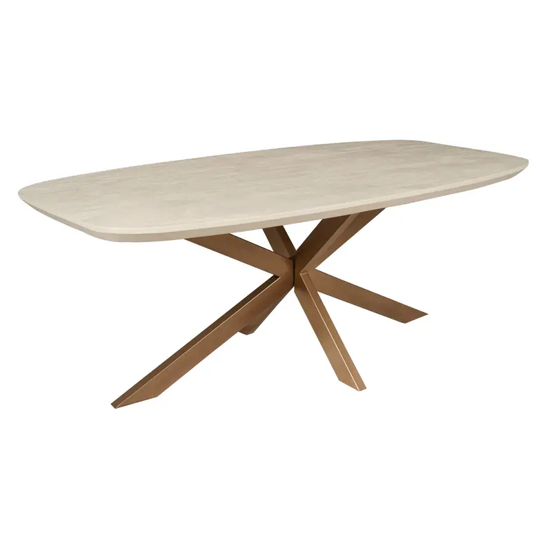 Esszimmertisch  – Mangoholz, Sandfarbe, Ovale Form – Madison | Starfurn