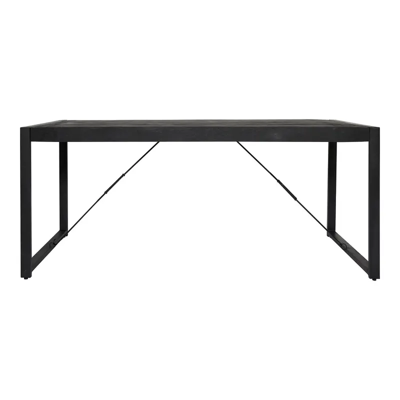 Esszimmertisch - Mangoholz Schwarz, U Gestell, 180 cm – Boaz | Starfurn