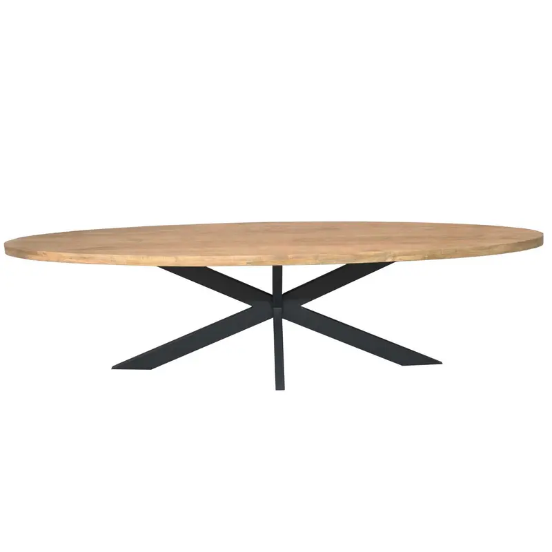 Esszimmertisch – Mangoholz, Schwarzmetall, Matrixgestell - Dakota | Starfurn