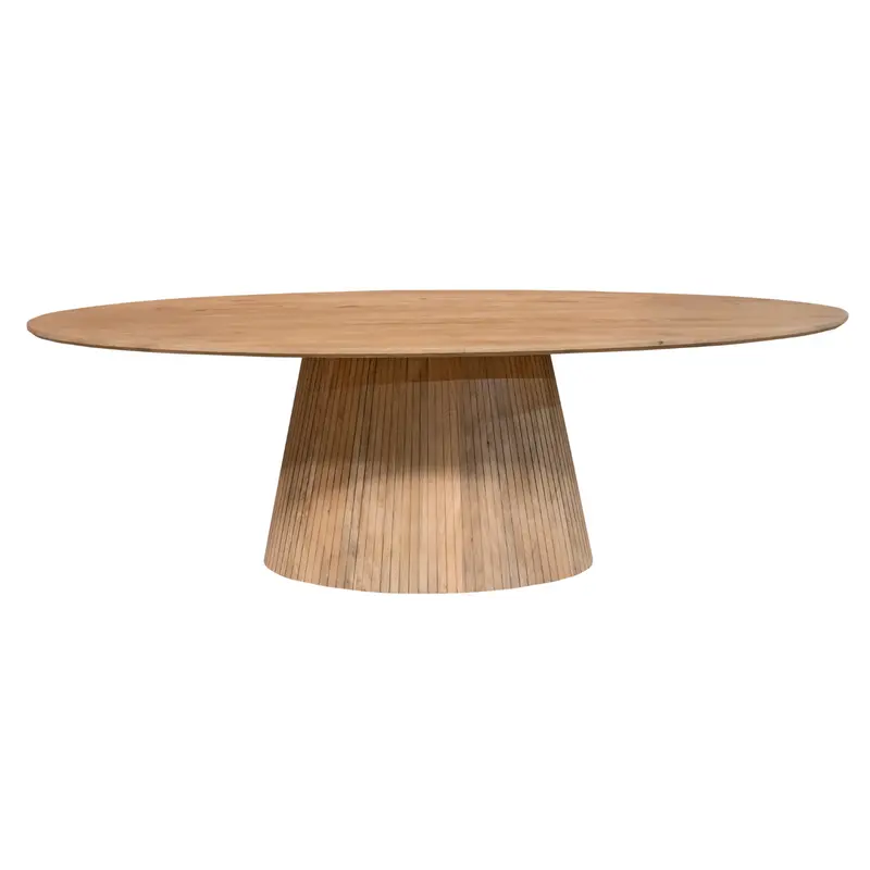 Esszimmertisch – Mangoholz Tischplatte, Massivholzgestell, Ovale Form – Solana | Starfurn