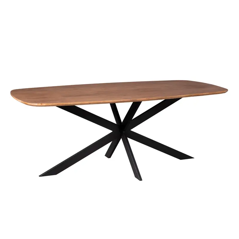 Esszimmertisch - Ovale Form, Mangoholz, Metallrahmen – Elegance | Starfurn