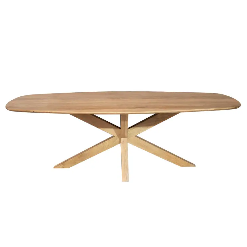 Esszimmertisch – Ovalform, Kreuzgestell, Mangoholz – Nina | Starfurn