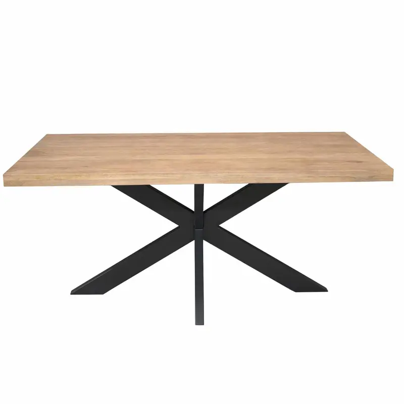 Esszimmertisch – Rechteckiges Design, Mangoholz, Metallgestell – Dakota | Starfurn