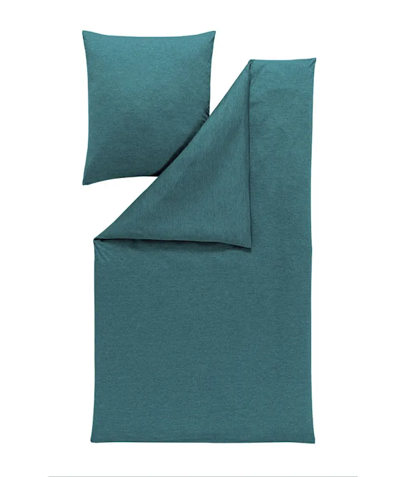 Estella Mako-Interlock-Jersey Bettwäsche Takoma 135x200 petrol