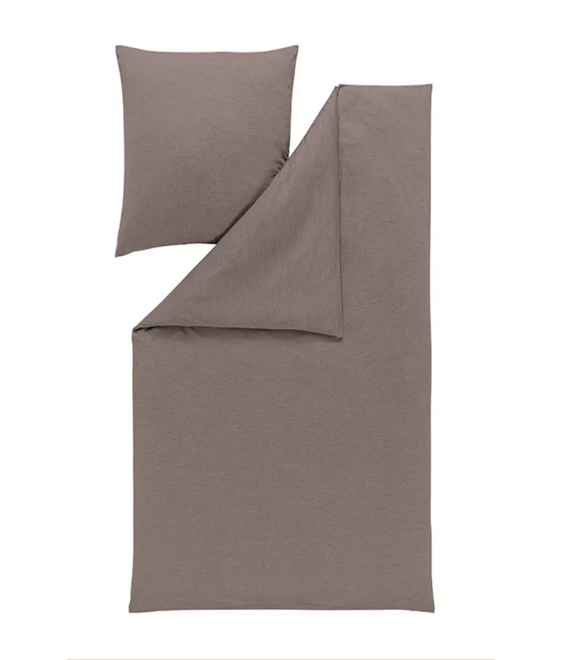 Estella Mako-Interlock-Jersey Bettwäsche Takoma 135x200 taupe