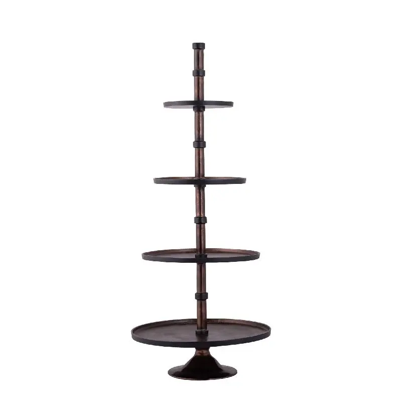 Etagere – Aluminium, Runde Form, Mehrstufiges Design, Kupfer, L – Glinda | PTMD