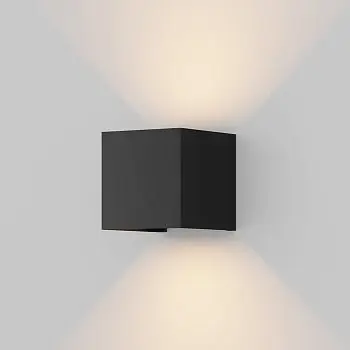 Fassadenbeleuchtung – Schwarzes Metall, 6 W LED, IP54 Schutz, 64° Abstrahlwinkel, Höhe 10,0 cm - Fulton | Maytoni