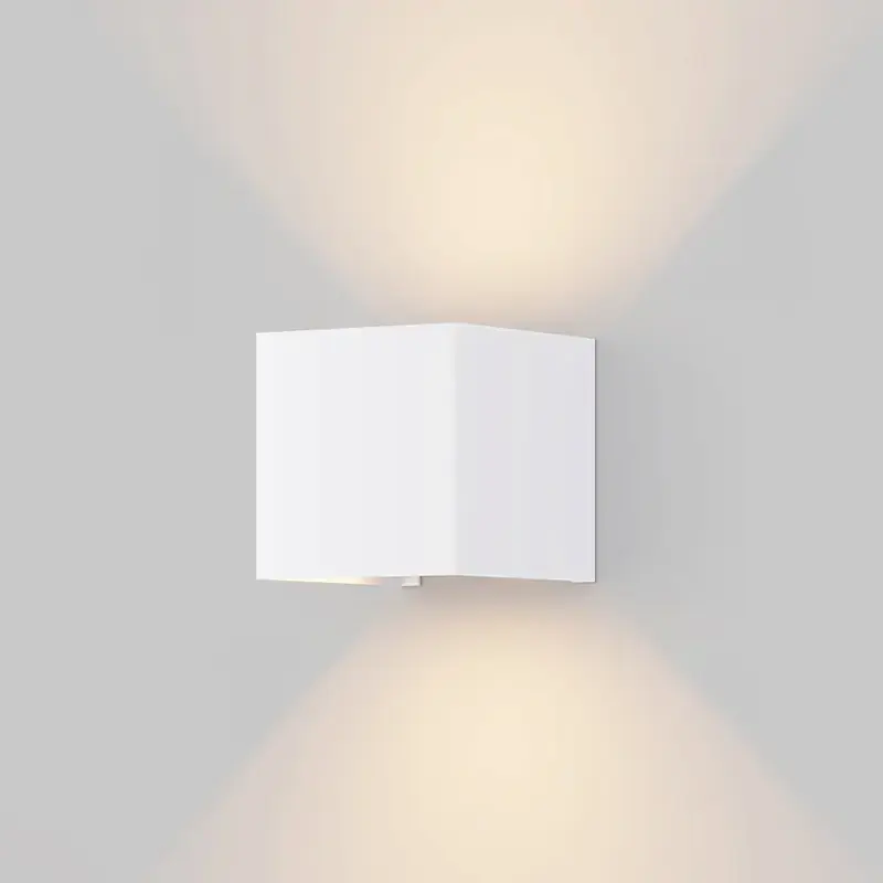 Fassadenbeleuchtung – Weißes Metall, 6 W LED, IP54 Schutz, 64° Abstrahlwinkel, Höhe 10,0 cm - Fulton | Maytoni