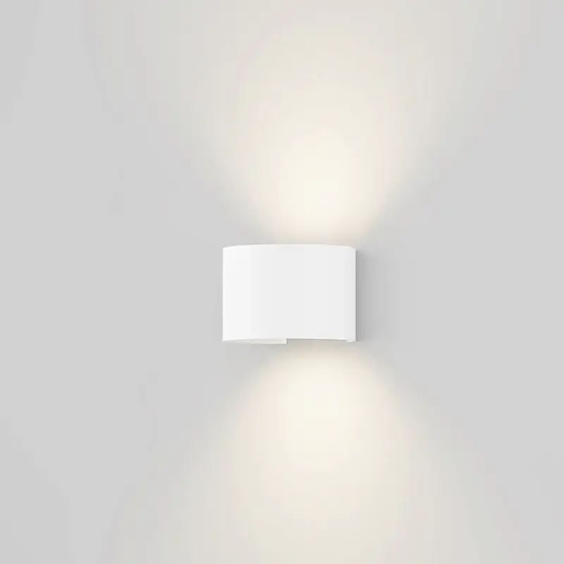 Fassadenbeleuchtung – Weißes Metall, 6 W LED, IP54 Schutz, 90° Abstrahlwinkel, Höhe 9,5 cm - Fulton | Maytoni