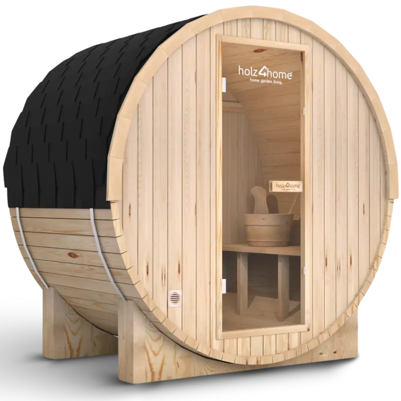 Fasssauna - Outdoor Sauna 4 Personen inkl. Saunaofen L Mit Montage
