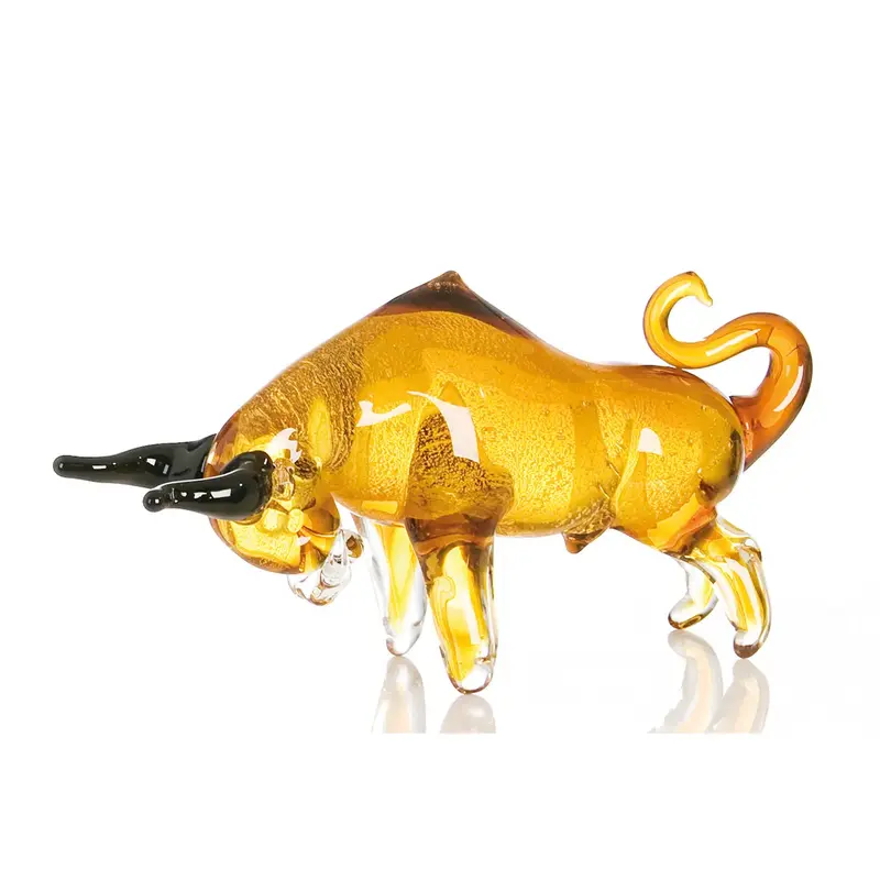 Figur – Glas Material, Glänzende Oberfläche, Braune Optik - Stier | Gilde