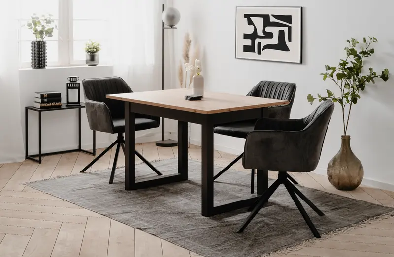 Finori Auszugtisch Denver 80B Artisan-Oak/Anthrazit B/H/T 120-160 x 75 x 80 cm