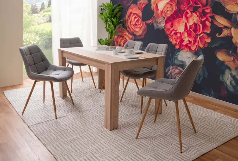 Finori Esstisch Niklas Beton-optik/Artisan-Oak B/H/T 138 x 74 x 80 cm