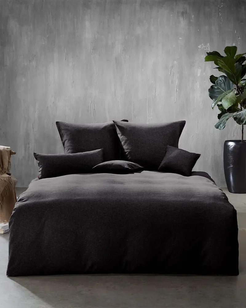 fleuresse Flanell Bettwäsche Lech 603089 135x200 anthrazit