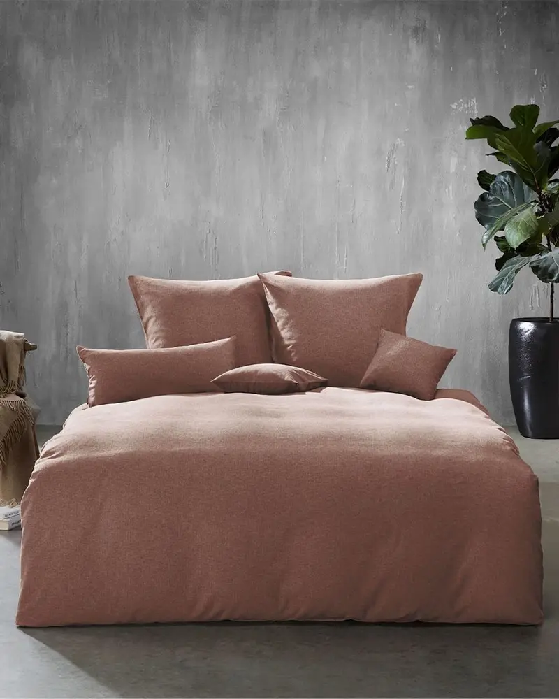fleuresse Flanell Bettwäsche Lech 603089 135x200 rostbraun