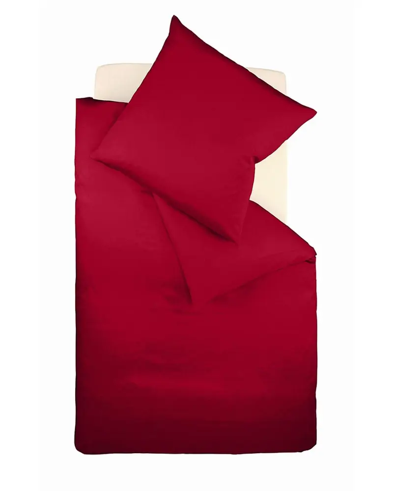fleuresse Interlock Jersey Bettwäsche Colours Uni 135x200 bordeaux