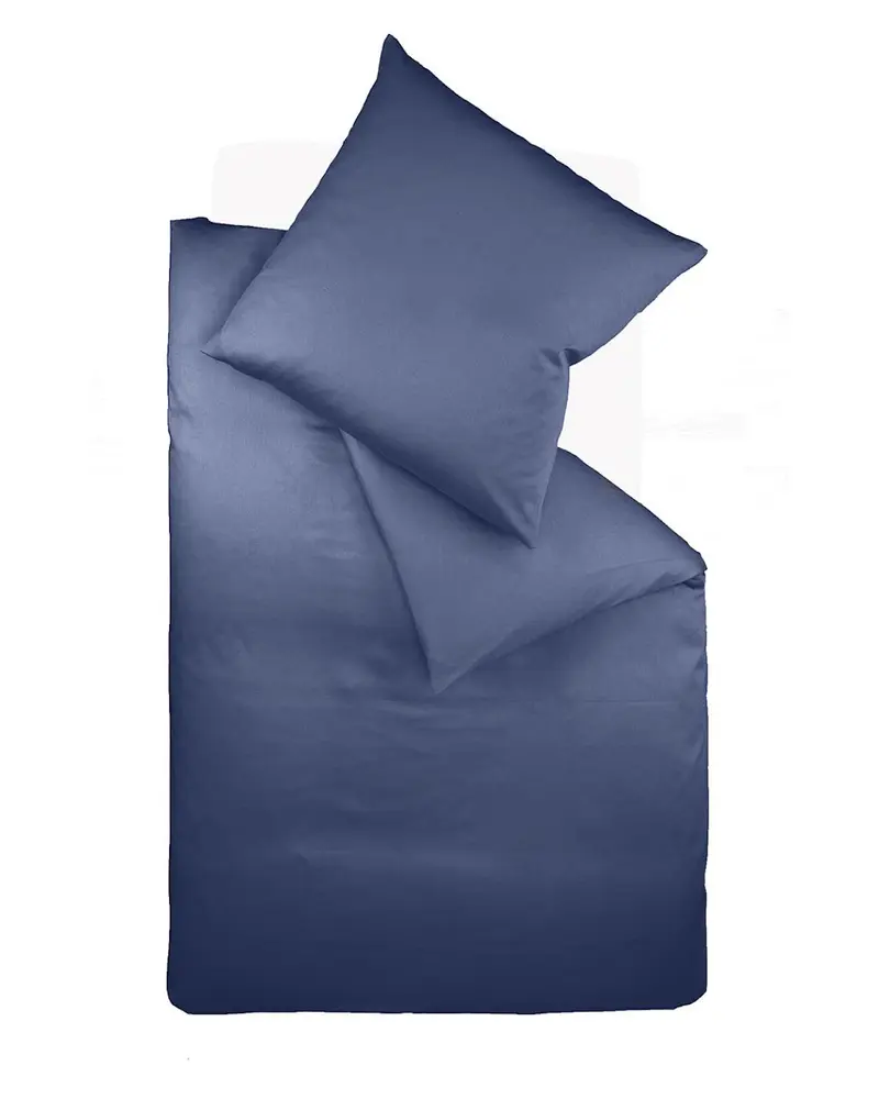 fleuresse Interlock Jersey Bettwäsche Colours Uni 135x200 dunkelblau