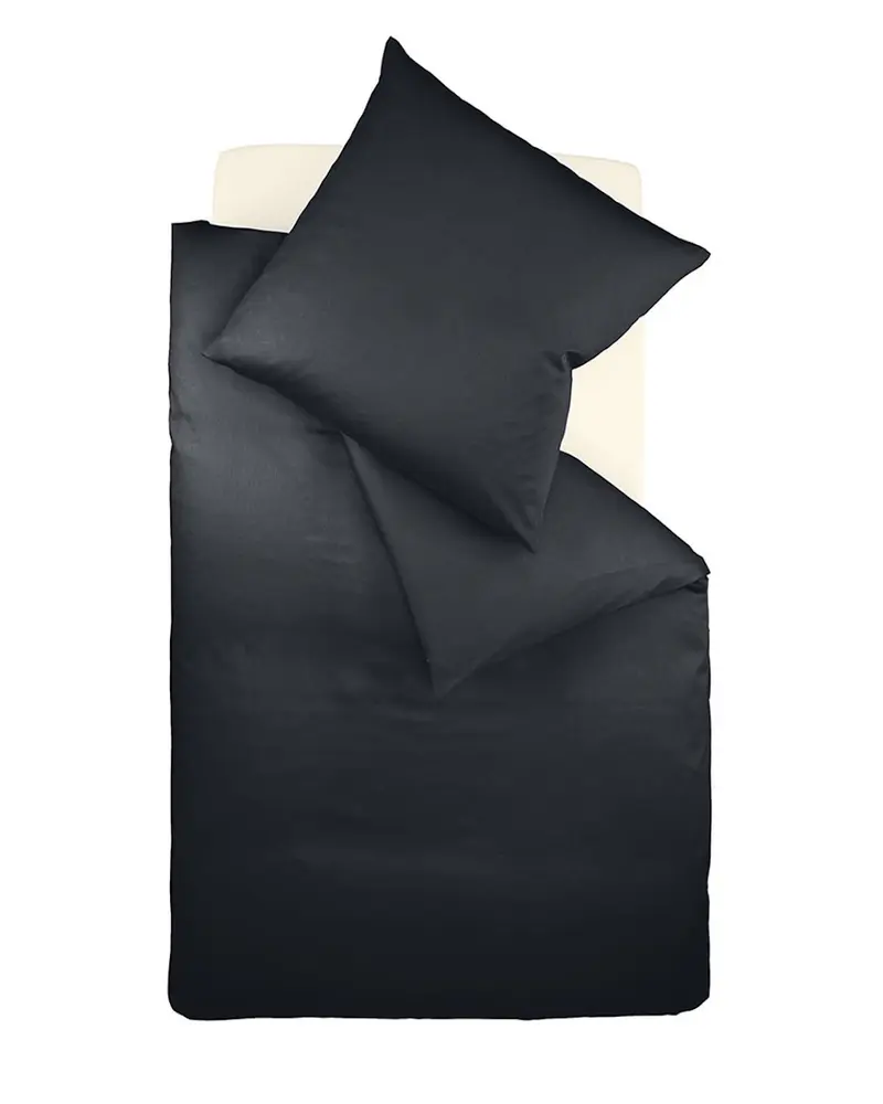 fleuresse Interlock Jersey Bettwäsche Colours Uni 135x200 schwarz