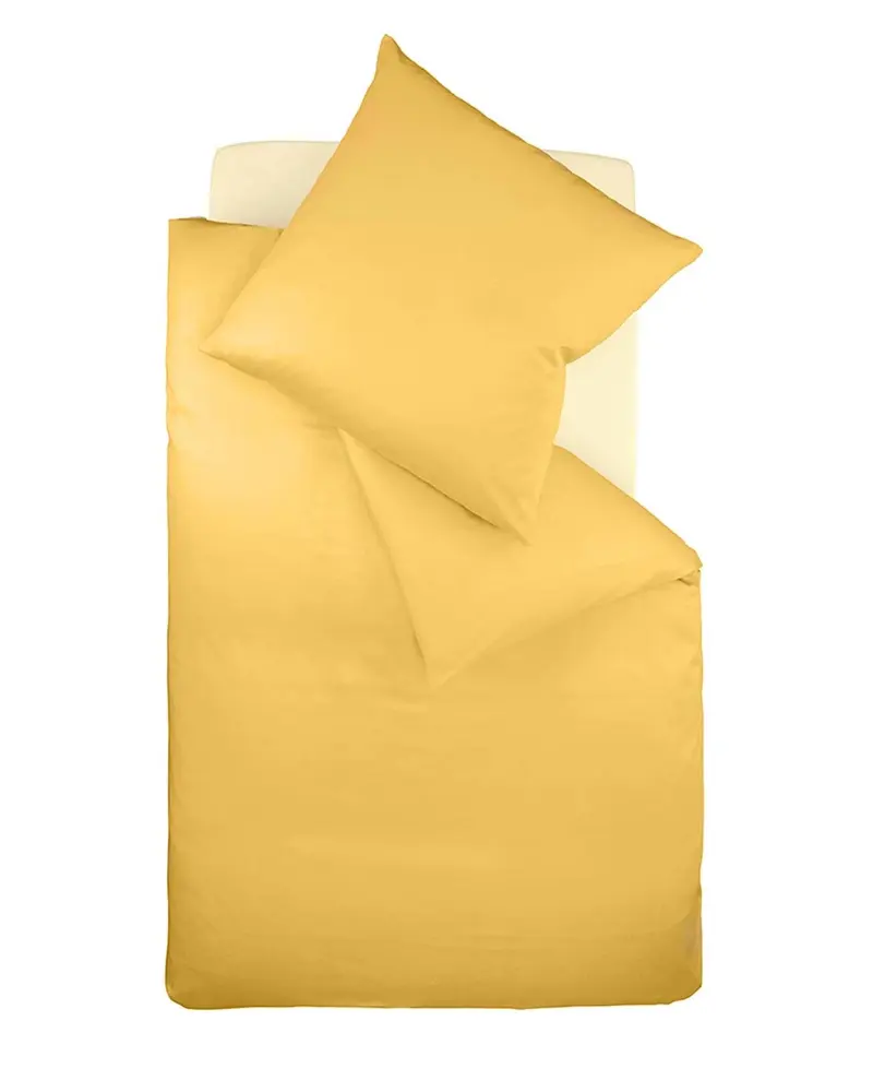 fleuresse Interlock Jersey Bettwäsche Colours Uni 135x200 sonne