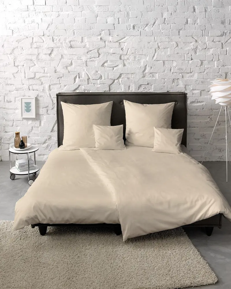 fleuresse Mako-Satin Bettwäsche Colours Uni 135x200 beige