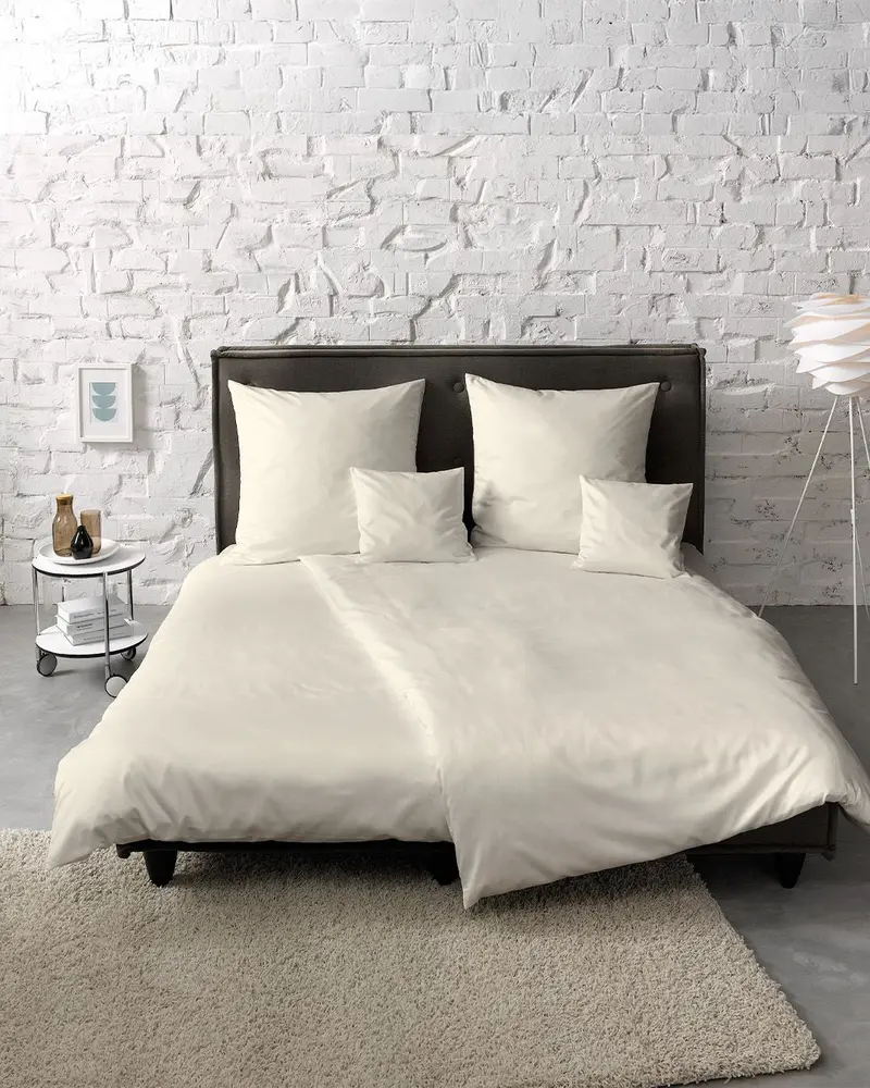 fleuresse Mako-Satin Bettwäsche Colours Uni 135x200 creme