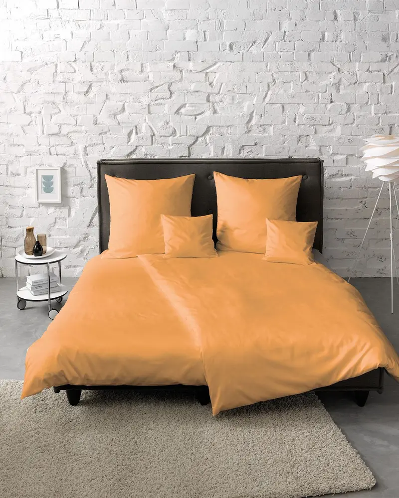 fleuresse Mako-Satin Bettwäsche Colours Uni 135x200 gold
