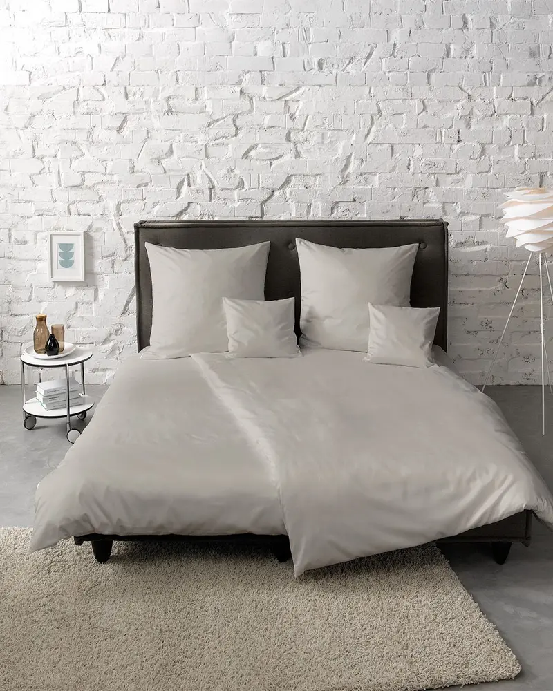 fleuresse Mako-Satin Bettwäsche Colours Uni 135x200 grau