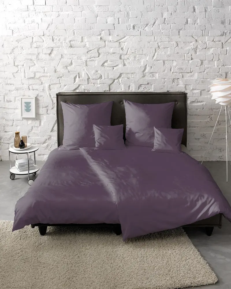 fleuresse Mako-Satin Bettwäsche Colours Uni 135x200 lavendel