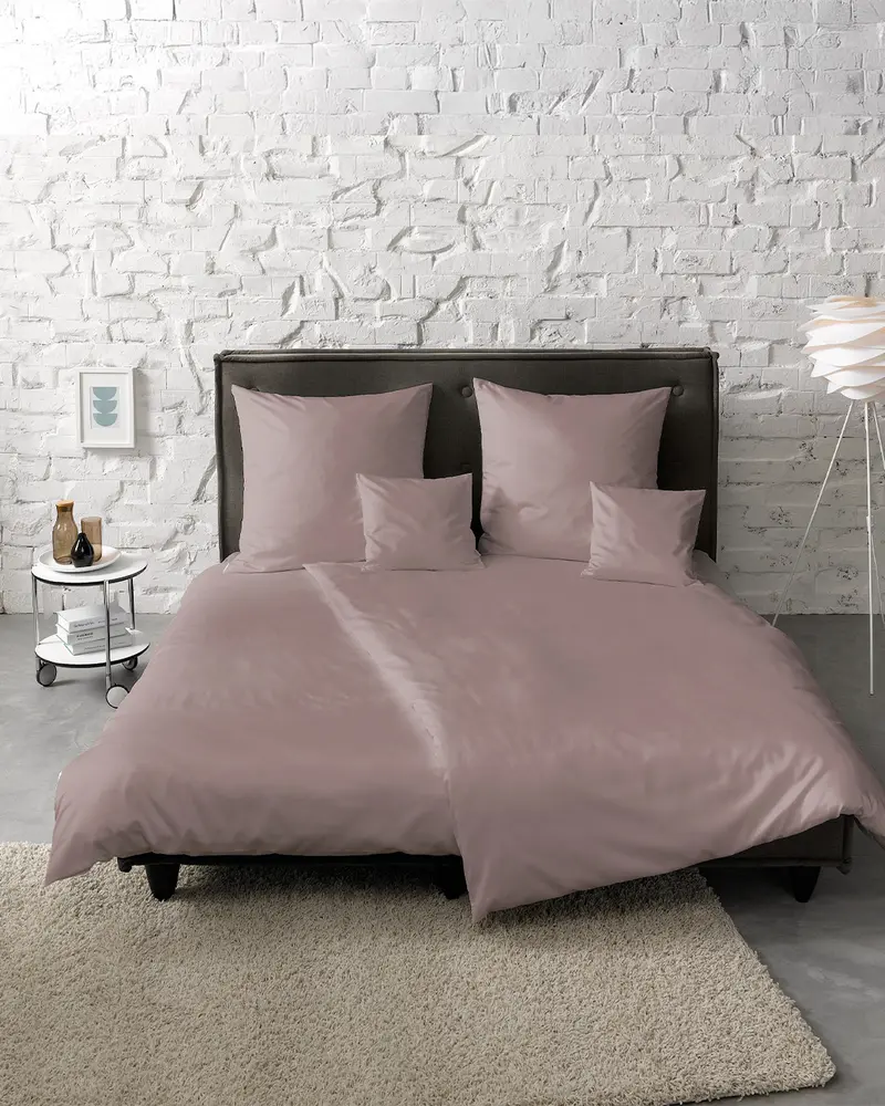 fleuresse Mako-Satin Bettwäsche Colours Uni 135x200 mauve