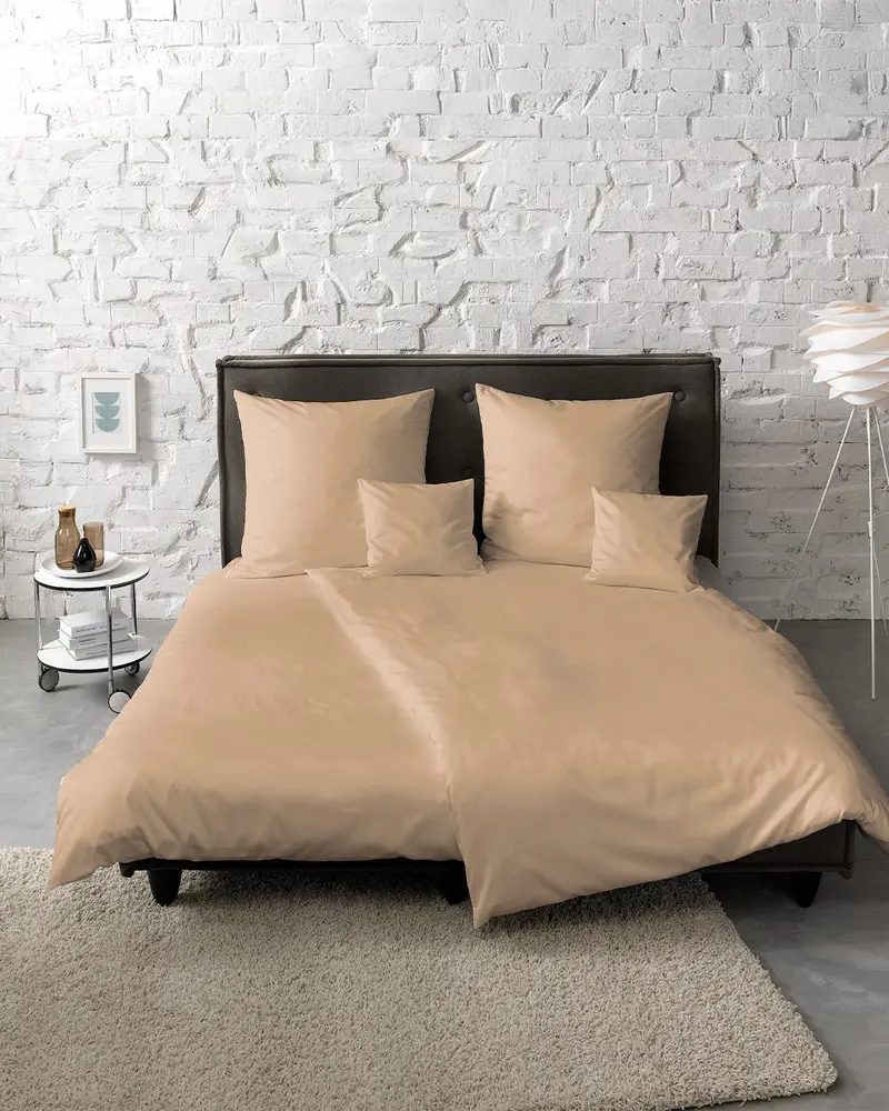 fleuresse Mako-Satin Bettwäsche Colours Uni 135x200 sand