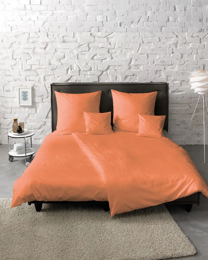 fleuresse Mako-Satin Bettwäsche Colours Uni 135x200 terra
