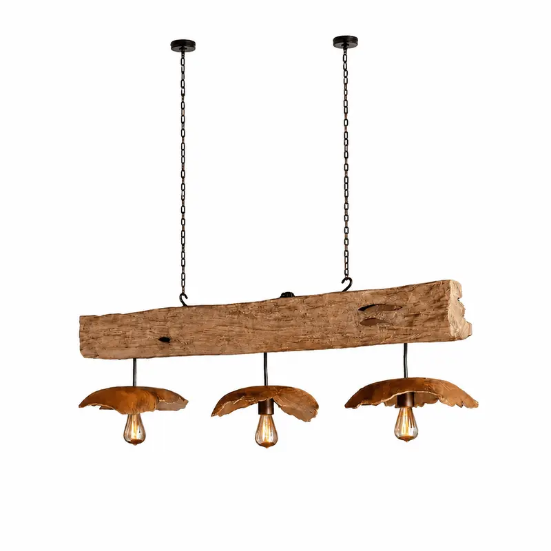 FLORENT Deckenlampe aus Teakholz 130 cm – Hängelampe Holz