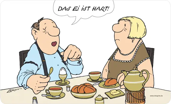 Frühstücksbrettchen Loriot - Das Ei ist hart <Brettchen>