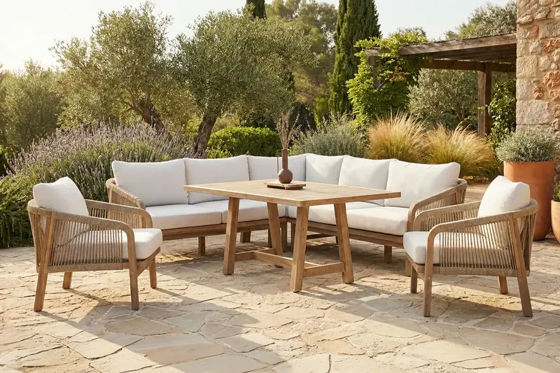 Furrore Gartenlounge MARIGOLD Dining 8-Sitzer mit Tisch & 2 Sesseln