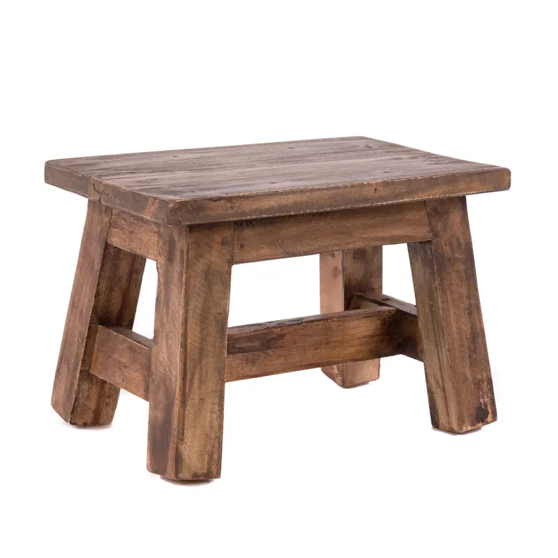 FUSSHOCKER Monte | 30x21cm(BxH), kleiner Holzhocker aus Mahagoni Holz | Farbe